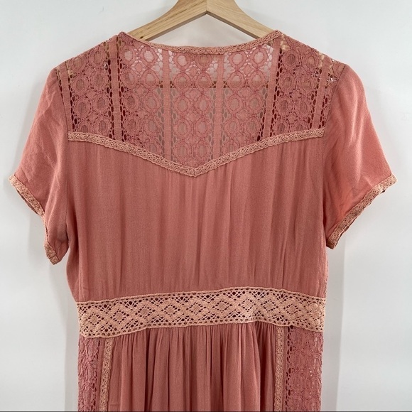 ENTRO dusty rose boho duster size L - Picture 4 of 10
